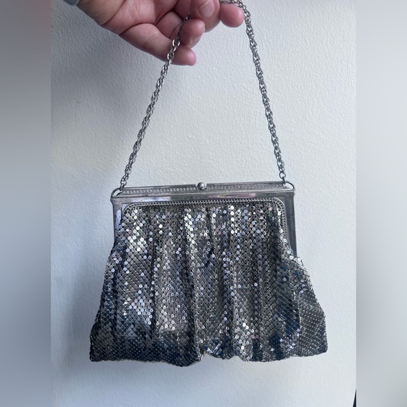Whiting & Davis Handbags - Vintage Whiting & Davis Silver Metal Mesh Evening Bag